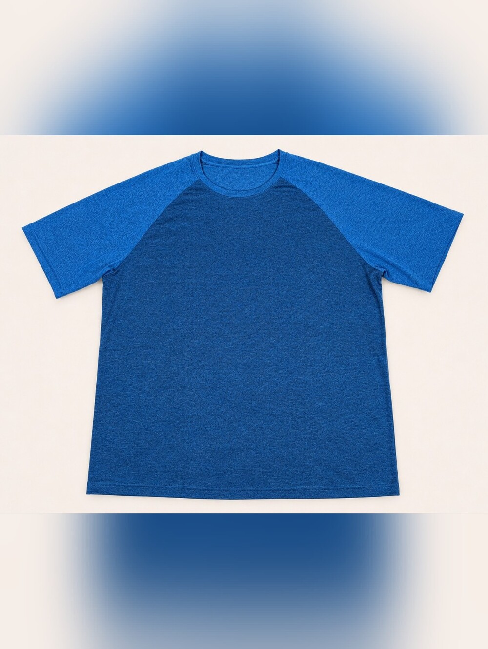 Men's 2XL Blue Heather Performance Athletic T-Shirt Moisture Wicking Short Sleev
